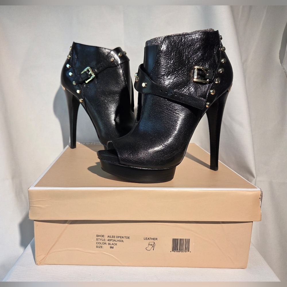 Michael Kors Black Leather Heeled Boots